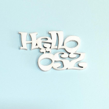 Hello Ősz' felirat fehér, mérete: 7,5x4,5 cm dekorációs kellék