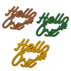  Hello Ősz felirat keki szín 8,5cm 3db-os
