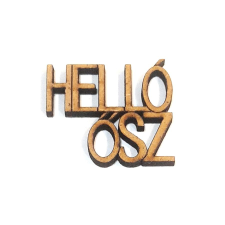  Helló Ősz felirat, nyomtatott betű, MDF. Mérete: 3,5x2,8 cm dekorációs kellék