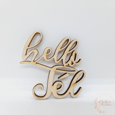 Hello tél felirat - natúr dekorációs kellék