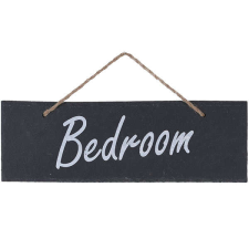 Helység jelölő palatábla - BEDROOM - fekete információs címke