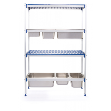 Hendi Alumínium tároló állvány GN edényekhez - 1120x355x(H)1685 mm - HENDI 812266 konyhai eszköz