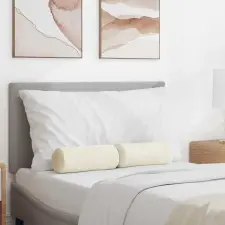  Hengerpárnák 2 pcs Krém Ø 15 x 40 cm Bársonyos szövet lakástextília