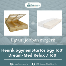 Henrik ágyneműtartós 160-as ágy+ Dream-Med Relax7 zónás 160x200cm matrac ágy és ágykellék