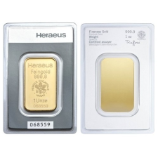 Heraeus 1 uncia - befektetési aranyrúd egyéb ékszer