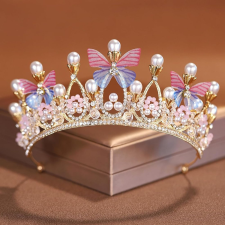 Hercegnő Tiara Tortadísz – Pillangó és Gyöngyökkel sütés és főzés