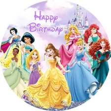  Hercegnők Happy Birthday felírattal témájú tortaostya,ostyalap sütés és főzés