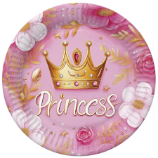 Hercegnők Hercegnő Crown papírtányér 8 db-os 18 cm party kellék