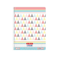 Herlitz Spirálfüzet Herlitz Graphic Pastel Mix, A/4, kockás, 80 lap füzet