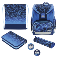 Herlitz UltraLight Cápás Iskolatáska szett - Kék/Mintás (50046164) iskolatáska