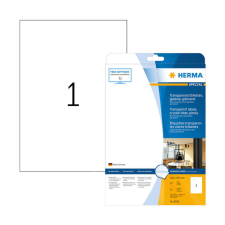 HERMA 210*297 mm-es Herma A4 íves etikett címke, priehladná (číra), (25 ív/doboz) etikett