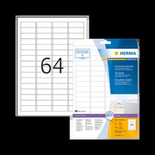 HERMA 45.7 mm x 16.9 mm Papír Íves etikett címke  Fehér  ( 25 ív/doboz ) etikett