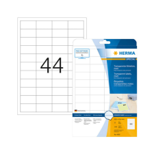 HERMA 48,3*25,4 mm-es Herma A4 íves etikett címke, priehladná (číra), (25 ív/doboz) etikett