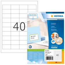 HERMA 48,5x25,4 mm Címke tintasugaras és lézer nyomtatóhoz (4000 címke / csomag) etikett
