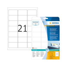 HERMA 63,5*38,1 mm-es Herma A4 íves etikett címke, fehér színű (25 ív/doboz) etikett