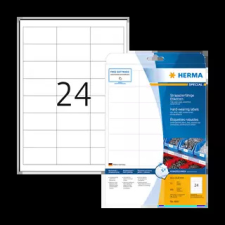 HERMA 66 mm x 33.8 mm Műanyag Íves etikett címke  Fehér  ( 25 ív/doboz ) etikett