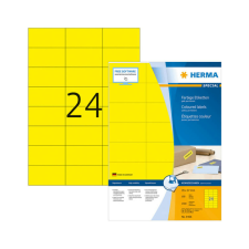 HERMA 70*37 mm-es Herma A4 íves etikett címke, sárga színű (100 ív/doboz) etikett