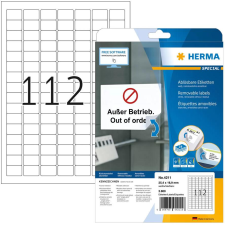 HERMA Etiketten A4 weiß 25,4x16,9 mm ablösb. Papier 2800 St. (4211) etikett