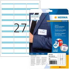HERMA Textil/Namensetiketten A4 63,5x29,6mm weiß/blau 540St. (4513) etikett