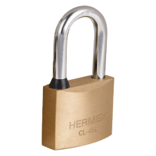  HERMEX CL-45L Sárgaréz lakat, 45 mm, 2 kulcs (43438) lakat