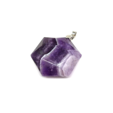 Hexagon medál Ametiszt 2,5cm medál