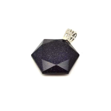 Hexagon medál Goldstone kék 3cm medál