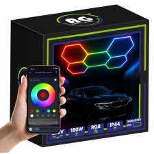  Hexagon RGB LED hatszögletű mennyezeti panel lámpa világítás garázsműhelyhez + App távirányító világítás