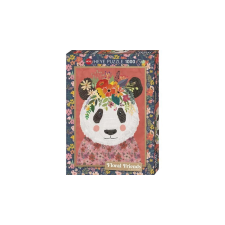 Heye 1000 db-os puzzle - Floral Friends - Cuddly Panda (29954) puzzle, kirakós