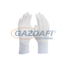  HF9-FH kötött kesztyű PU mártással, 9-es méret, fehér