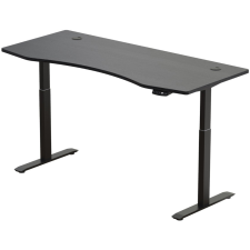  Hi5 elektromosan állítható magasságú íróasztal - 2 szegmensű, memóriavezérlővel - fekete konstrukció, fekete asztallap íróasztal