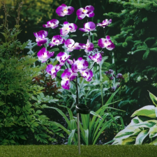 Hi LED-es napelemes orchideás kerti lámpa 75 cm kültéri világítás