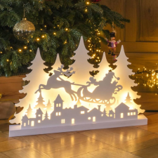 Hi LED fából készült rénszarvasos dekoráció karácsonyfa izzósor