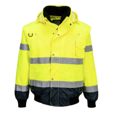  Hi-Vis 3 az 1-ben kontrasztos bomber dzseki PW_C465YNRL Sárga/Navy - L méret