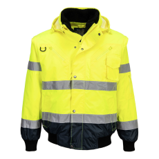  Hi-Vis 3 az 1-ben kontrasztos bomber dzseki PW_C465YNRXS Sárga/Navy - XS méret