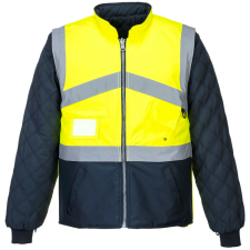  Hi-Vis kéttónusúkabát - kifordítható PW_S769YNRL Sárga/Navy - L méret láthatósági ruházat