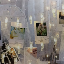  Hideg fehér led szalag fehér fa csipesszel - 5m party kellék