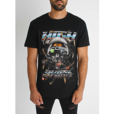  Highscore Tee - fekete mintás póló - Méret: L