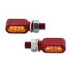 HIGHSIDER CNC LED irányjelzők Little Bronx, piros, füstüveg, E-jóváhagyott, (pár)