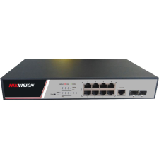 Hikvision 10/100/1000 8x PoE + 2x SFP switch (DS-3E2510P) (DS-3E2510P) hub és switch