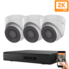 Hikvision 3 dome biztonsági kamerás IP kamera rendszer 4MP megfigyelő kamera