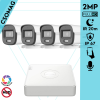  Hikvision 4 cső kamerás analóg megfigyelőrendszer 2MP biztonsági kamera, ColorVu Dual-light látható fény 20m, beépített mikrofonnal, kültéri