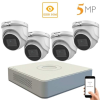 Hikvision 5 megapixeles 4 dome kamerás rendszer 30 méteres látótávolsággal (HIK-4TURRET-30M)