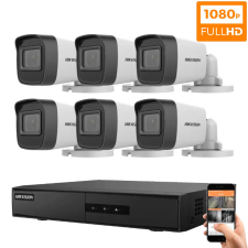 Hikvision 6 biztonsági kamerás IP kamera rendszer 2MP Full HD megfigyelő kamera