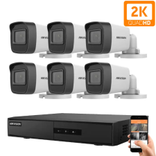 Hikvision 6 biztonsági kamerás IP kamera rendszer 4MP megfigyelő kamera