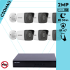  Hikvision 6 cső kamerás IP megfigyelőrendszer 2MP HD cső biztonsági kamera, 2.8 mm-es fix objektívvel, PoE, beépített mikrofonnal, IR LED 30m, kültéri, fém ház
