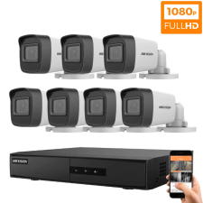 Hikvision 7 biztonsági kamerás IP kamera rendszer 2MP Full HD megfigyelő kamera