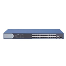 Hikvision Hikvision DS-3E0526P-E 26 portos Gbit PoE switch (370 W), 24 PoE + 1 RJ45 + 1 SFP uplink port, nem menedzselhető hub és switch