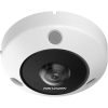 Hikvision IP, Fisheye kamera, 12MP, Fix objektív, 1.29mm, Heatmap, IR, 15m, SD, Mik és audió, Hang, alarm in