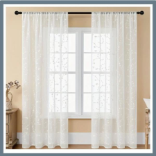  Hímzett fehér gézfüggöny – 2 db VX56455 lakástextília