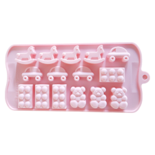  Hintaló, autó, lego, maci csoki és gumicukor forma, szilikon sütés és főzés